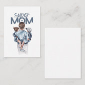 Carte D'accompagnement Personalized Super Mom with Son and Daughter Gift (Devant / Derrière)