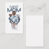 Carte D'accompagnement Personalized Super Mom with Son and Daughter Gift (Devant / Derrière)