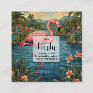 Carte D'accompagnement Personnalisation du Flamant rose rose
