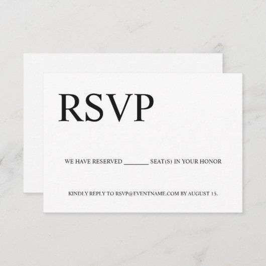 Carte D'accompagnement Personnalisé Simple Business event Logo Sièges rés (Devant / Derrière)