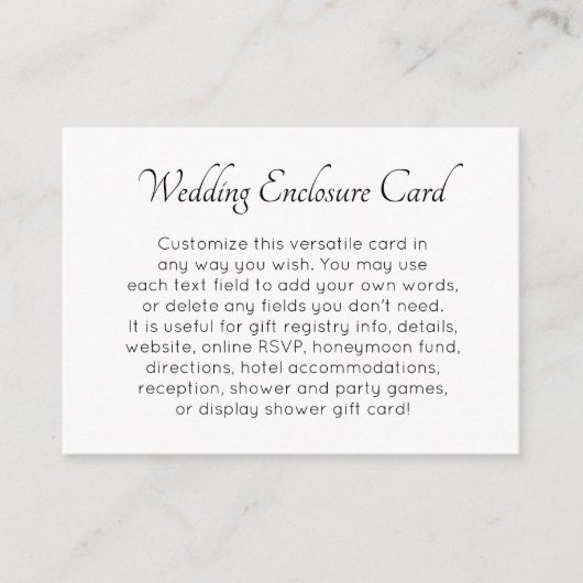 Carte D'accompagnement Personnalisé, simple DO-IT-YOURSELF noir et blanc  (Devant)