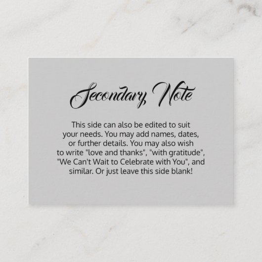 Carte D'accompagnement Personnalisé, simple do-it-yourself polyvalent Mar (Dos)