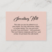 Carte D'accompagnement Personnalisé, simple do-it-yourself rose vierge Ma (Dos)