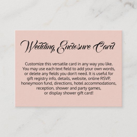 Carte D'accompagnement Personnalisé, simple do-it-yourself rose vierge Ma (Devant)