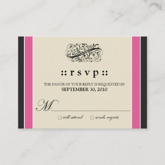 Carte D'accompagnement :: Personnalisé : Simply Elegant 3,5 x 2,5 po Fusc