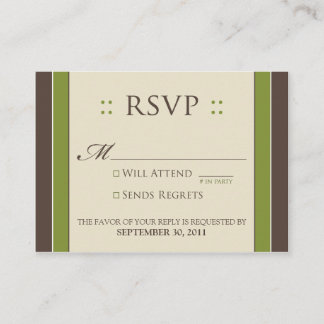 Carte D'accompagnement :: Personnalisé : Simply Elegant 3,5 x 2,5 po Moss