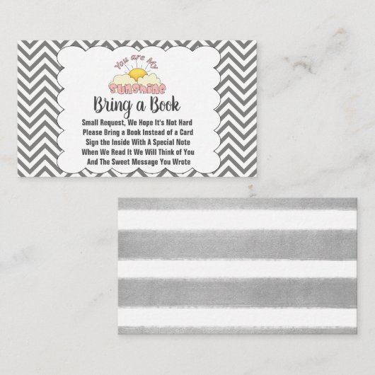 Carte D'accompagnement Personnalisé Vous Êtes Mon Soleil Apporter Un Livr (Devant / Derrière)