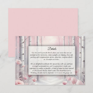 Carte D'accompagnement Pétales congelés dans un Mariage de bois hivernal
