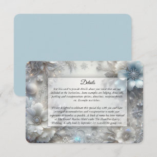 Carte D'accompagnement Pétales enneigés dans une robe de mariée gelée