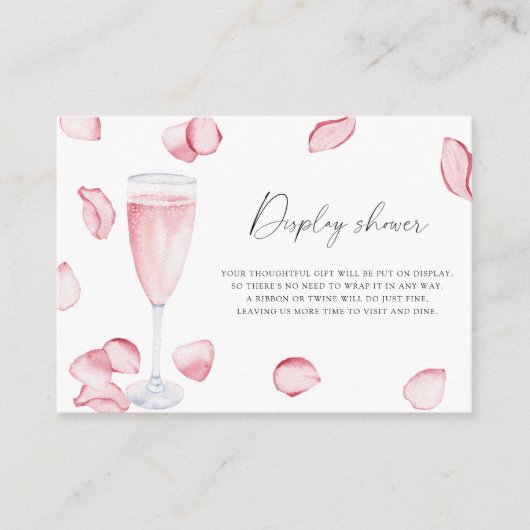 Carte D'accompagnement Pétales et Prosecco - Affichage de douche (Devant)