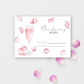 Carte D'accompagnement Pétales et Prosecco - devinez combien de baisers