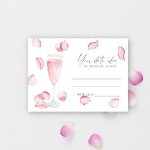 Carte D'accompagnement Pétales et Prosecco - Idées de soirée en amoureux 
