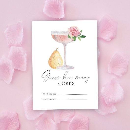 Carte D'accompagnement Pétales & Prosecco - devinez combien de bouchons
