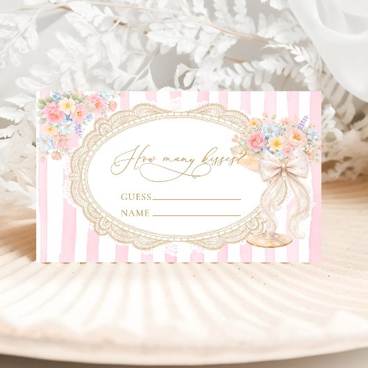 Carte D'accompagnement Petals Prosecco How Many Kisses Game