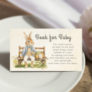 Carte D'accompagnement Peter Le livre de lapin pour Baby shower bébé Vint