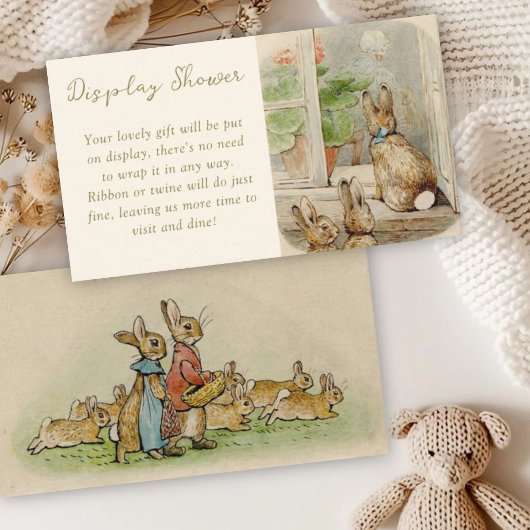 Carte D'accompagnement Peter le Rabbit Baby shower douche