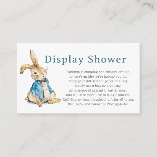 Carte D'accompagnement Peter Rabbit Afficher Baby shower garçon douche (Devant)