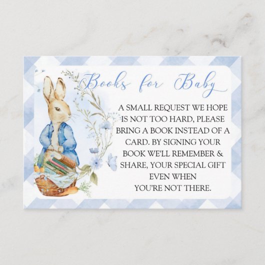 Carte D'accompagnement Peter Rabbit Baby Boy - Livres pour Baby Insert Ca (Devant)