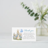 Carte D'accompagnement Peter Rabbit Baby Boy Merci plat (Debout devant)