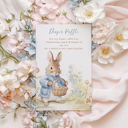Carte D'accompagnement Peter Rabbit Baby shower Déchets Raffle