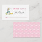 Carte D'accompagnement Peter Rabbit Bébé Fille douche Déchets Raffle (Devant / Derrière)