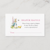Carte D'accompagnement Peter Rabbit Bébé Fille douche Déchets Raffle (Devant)