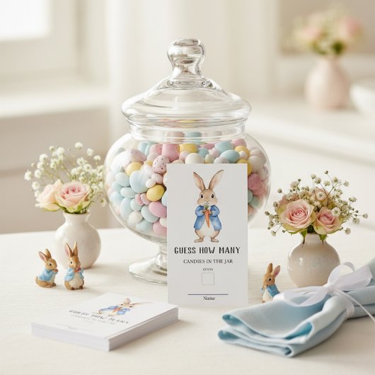 Carte D'accompagnement Peter Rabbit Devine Combien De Baby showers Jeu