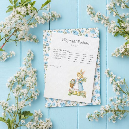 Carte D'accompagnement Peter Rabbit Jeu de Baby shower de jardin