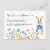 Carte D'accompagnement Peter Rabbit Souhaite Floral sur un Baby shower Ca (Devant)