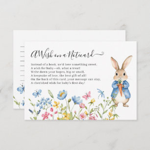Carte D'accompagnement Peter Rabbit Souhaite Floral sur un Baby shower Ca