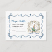 Carte D'accompagnement Peter Rabbit Watercolor Diaper Raffle Blue Wreath (Devant)