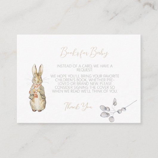Carte D'accompagnement Peter the Rabbit Automne Automne Baby Book Demande (Devant)