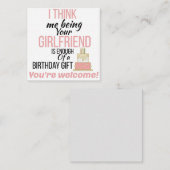 Carte D'accompagnement petit ami Anniversaire (Devant / Derrière)