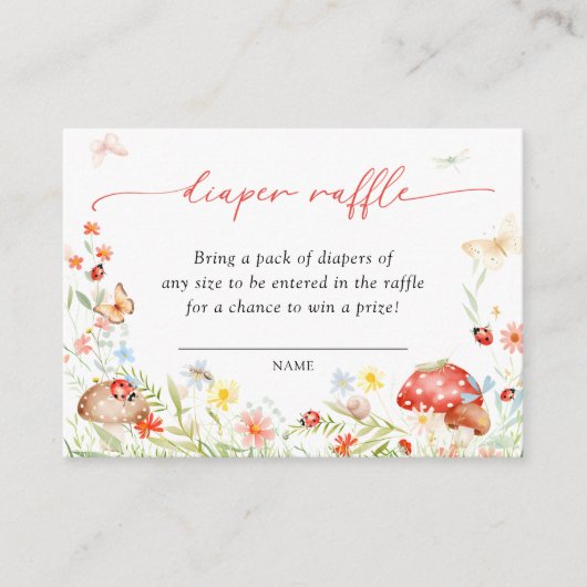 Carte D'accompagnement Petit Amour Bug Garden Diaper Raffle (Devant)