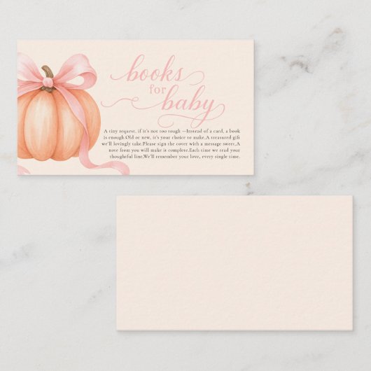 Carte D'accompagnement Petit arc rose citrouille doux est sur le chemin e (Devant / Derrière)