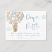 Carte D'accompagnement Petit Baby shower Bleu Teddy Bear Raffle (Devant)