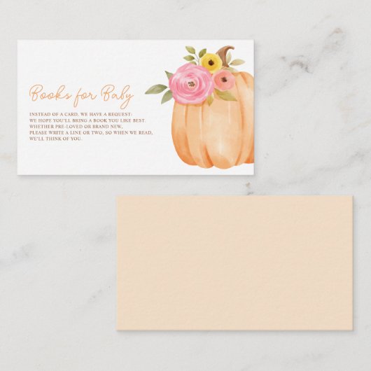 Carte D'accompagnement Petit Baby shower Citrouille (Devant / Derrière)