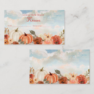 Carte D'accompagnement Petit Baby shower Citrouille Devine Combien De Bai