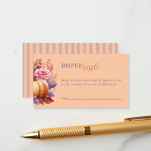 Carte D'accompagnement Petit Baby shower Citrouille Pêcher Déchets Raffin