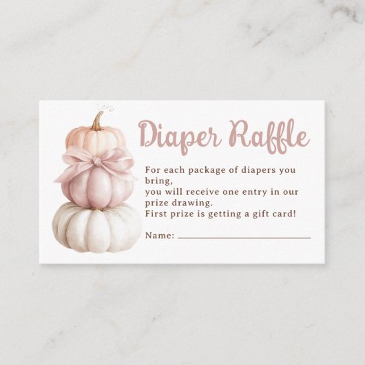 Carte D'accompagnement Petit Baby shower Citrouille Pink Bow Raffin (Devant)