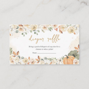 Carte D'accompagnement Petit Baby shower Citrouille vert Raffle de couche