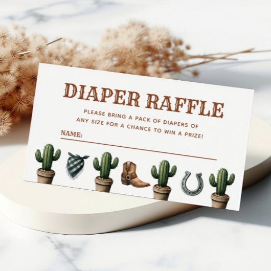 Carte D'accompagnement Petit Baby shower Cowboy Déchets Raffle