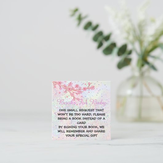 Carte D'accompagnement Petit Baby shower de fille rose douce Fleur sauvag (Debout devant)
