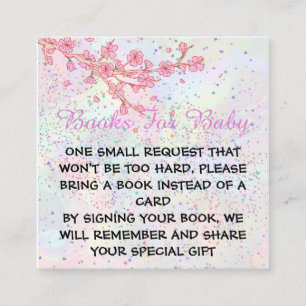 Carte D'accompagnement Petit Baby shower de fille rose douce Fleur sauvag