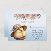 Carte D'accompagnement Petit Baby shower de ruban bleu chic (Devant / Derrière)