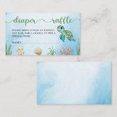 Carte D'accompagnement Petit Baby shower de tortue à éclos Raffle (Devant / Derrière)