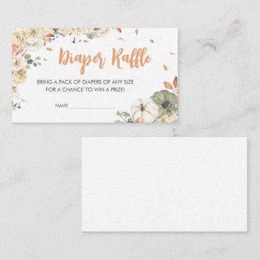 Carte D'accompagnement Petit Baby shower d'éléphant d'arachide Raffle de (Devant / Derrière)