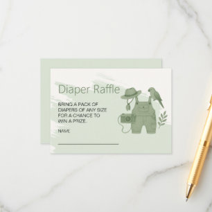 Carte D'accompagnement Petit Baby shower Explorer Déchets Raffle
