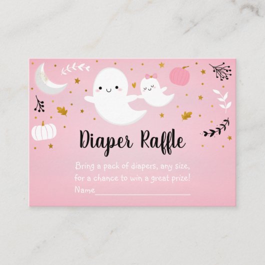 Carte D'accompagnement Petit Baby shower Fantôme rose Boo Raffin (Devant)