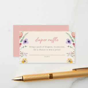 Carte D'accompagnement Petit Baby shower Floral Fleur sauvage Déchets Raf